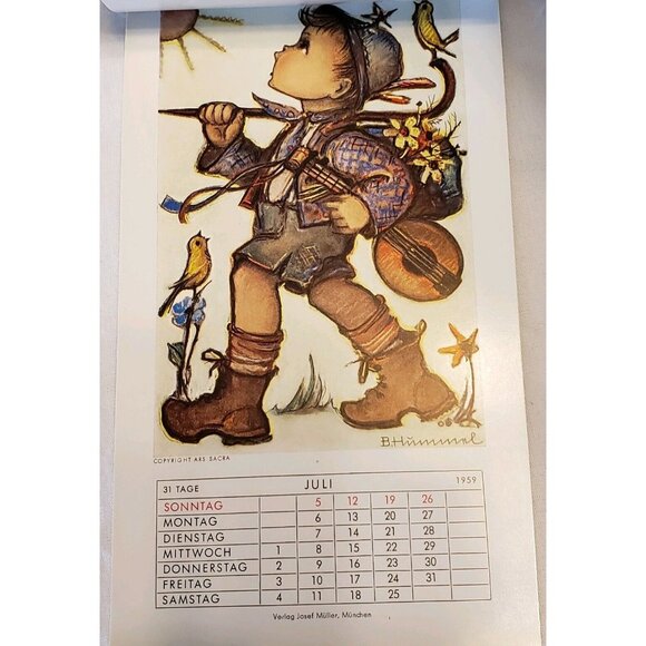 1959 2026 Hummel Calendar Postcard Print Germany Glossy Full Color 12 Month - Picture 7 of 12
